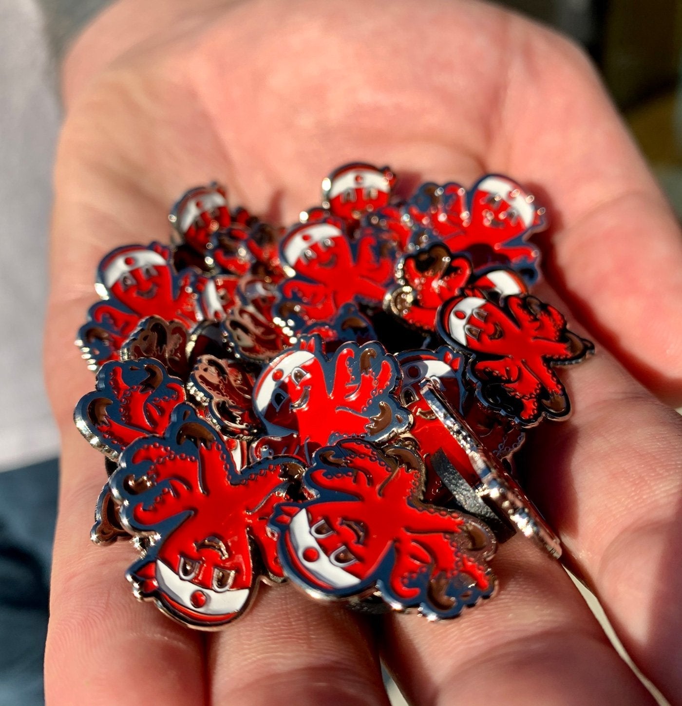 Red Octo Pin Q1